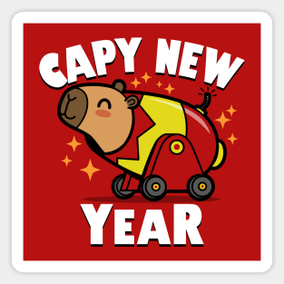 Capy New Year Cute Kawaii Capybara New Year 2024 Cartoon Magnet